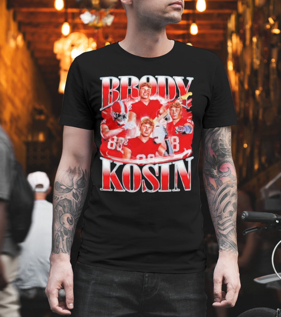 Brody Kosin Indiana Hoosiers 88 Red Football Vintage T-Shirt