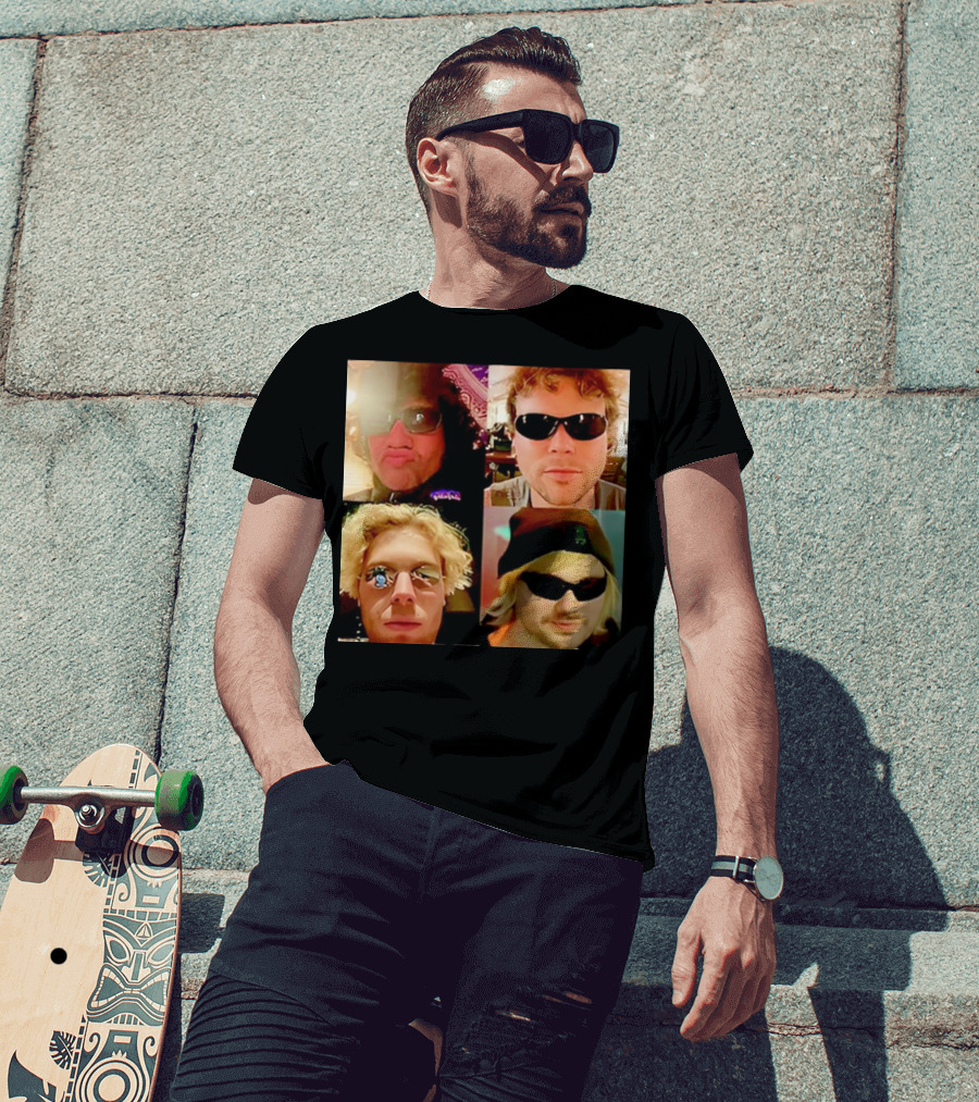 5 Seconds Of Summer Sunglasses Group Collage T-Shirt