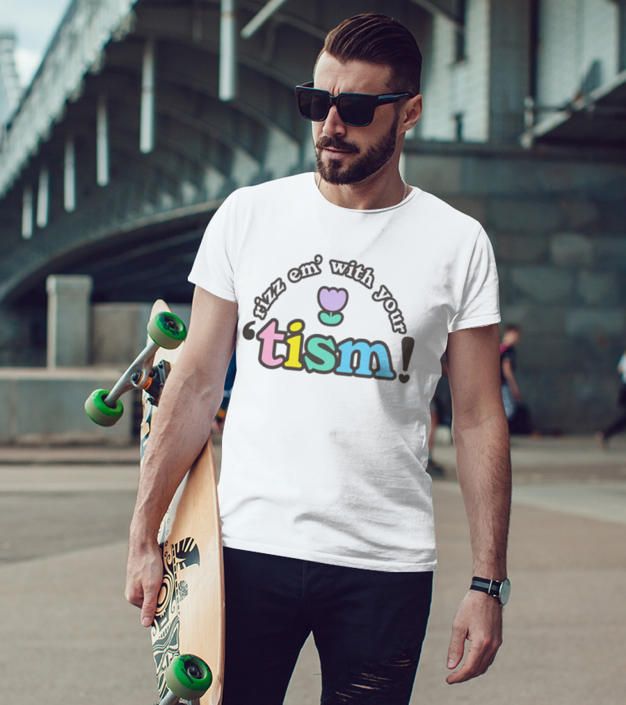Rizz Em With Your Tism Pastel Flower T-Shirt