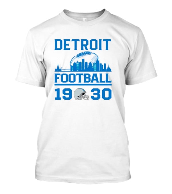 Detroit Lions Football 1930 Skyline Helmet Motif T-Shirt