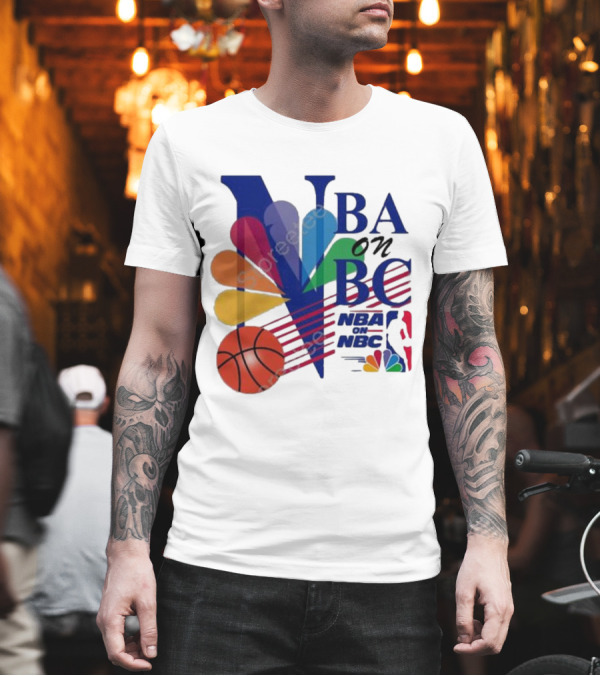 NBA on NBC Vintage Logo J. Kyle Mann Basketball T-Shirt NBA on NBC Vintage Logo J. Kyle Mann Basketball T-Shirt