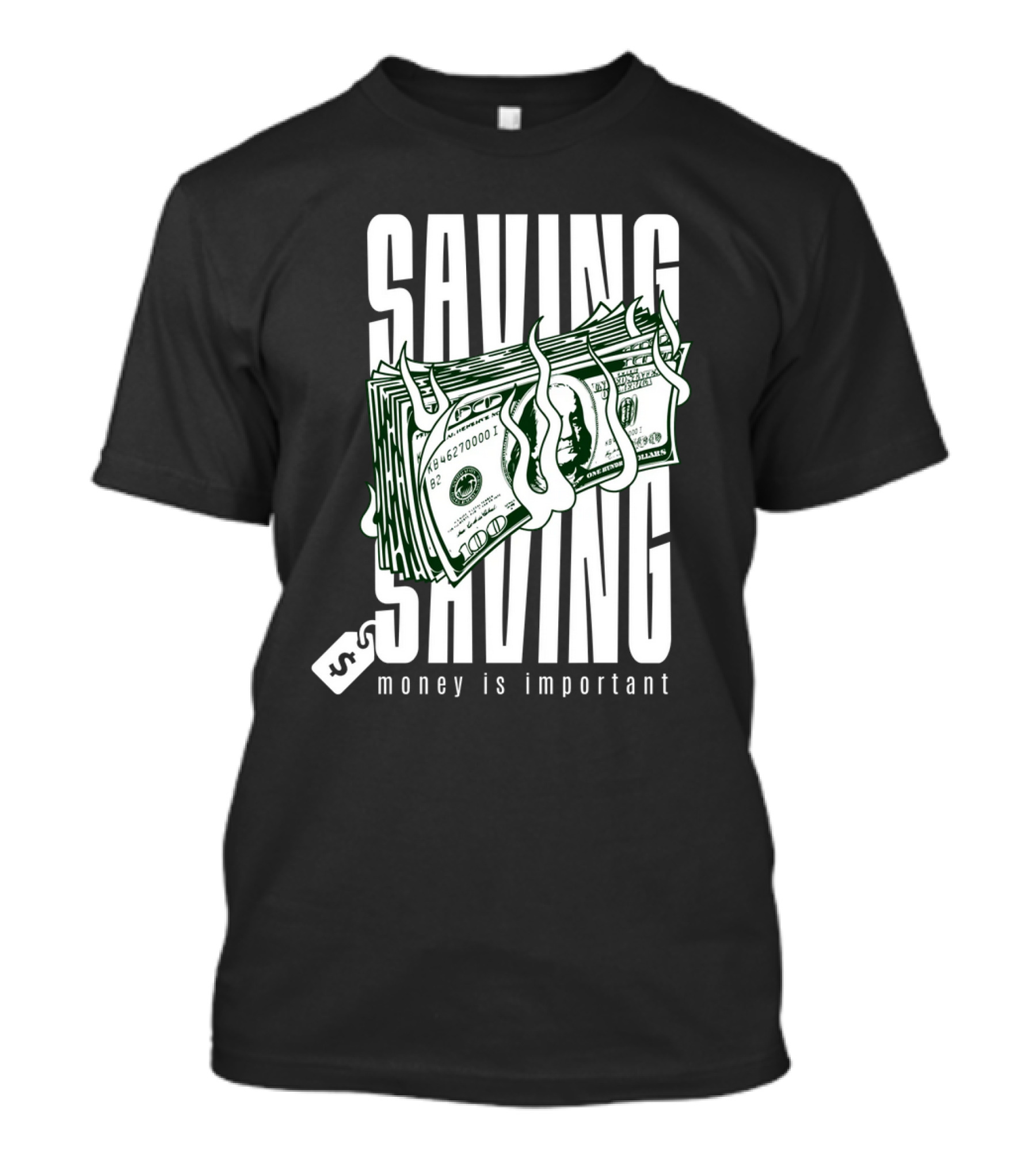 Saving Money Is Important Burning Dollar Stack T-Shirt