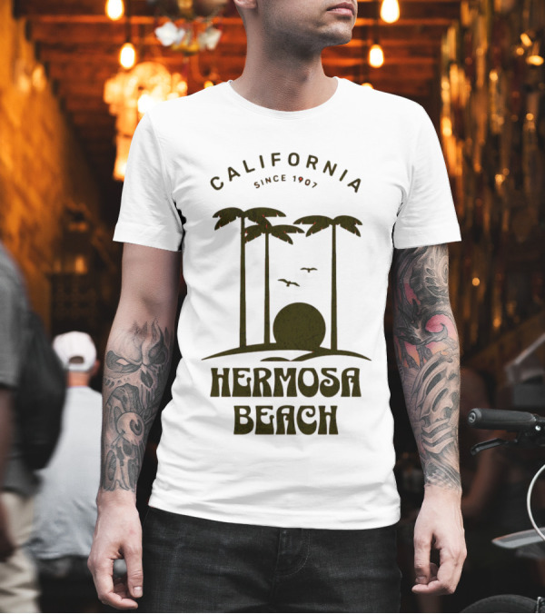Hermosa Beach California Since 1907 Palm Trees Sunset T-Shirt Hermosa Beach California Since 1907 Palm Trees Sunset T-Shirt