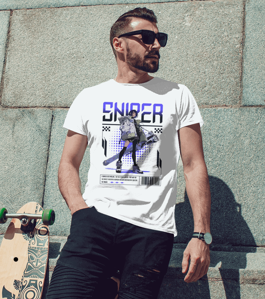 SNIPER Neo-Tokyo Military Warrior Tactical Future Perspective Assassination Squad T-Shirt