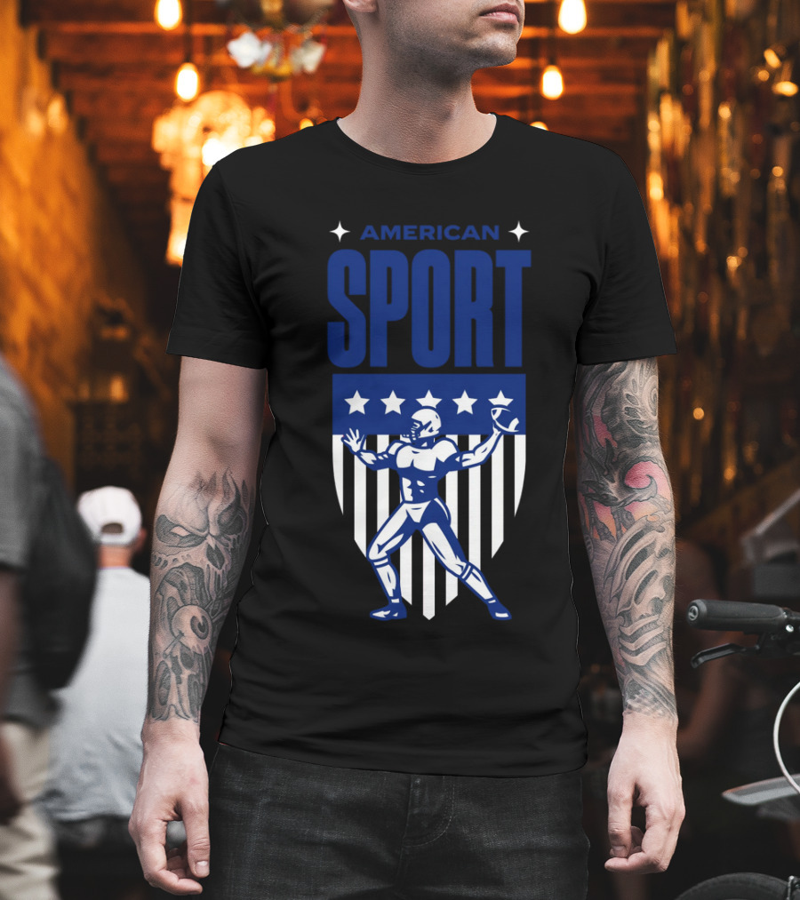 American Sport Football Icon Shield T-Shirt