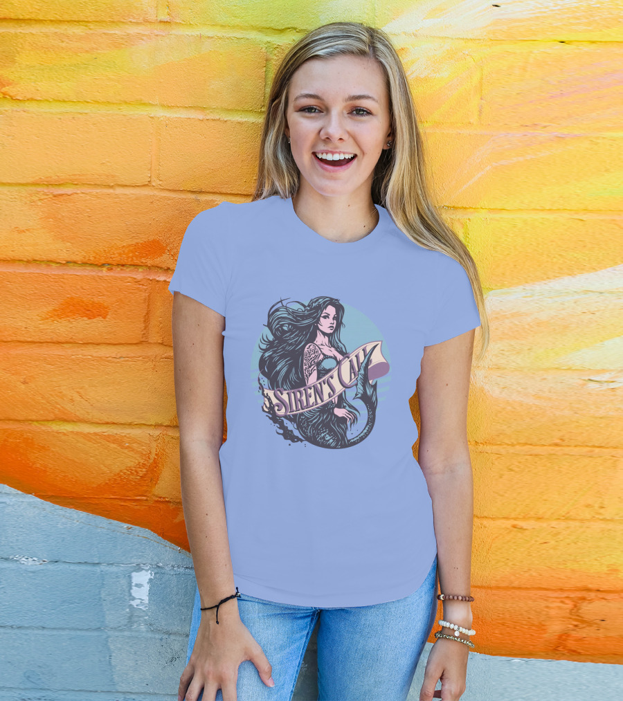 Siren's Call Mermaid Tattoo Ocean Waves T-Shirt