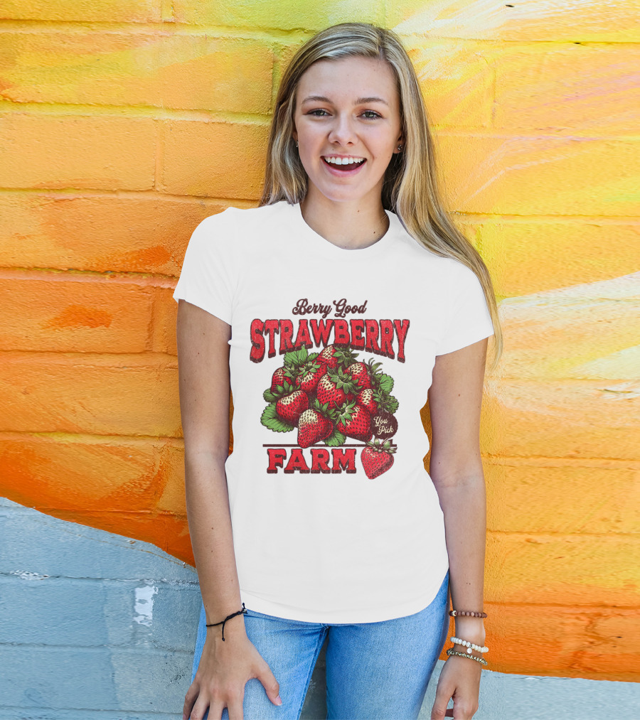 Berry Good Strawberry Farm You Pick Produce Vintage T-Shirt