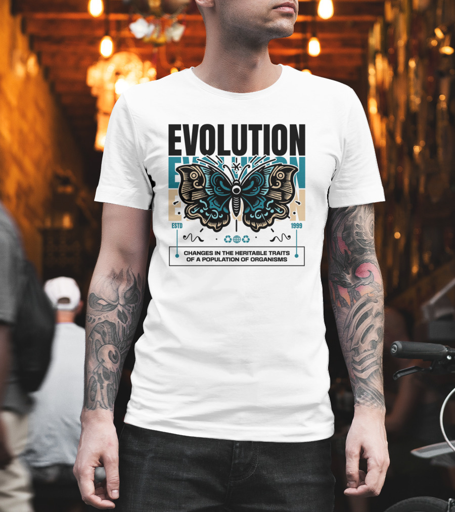 Evolution Butterfly Changes in Heritable Traits ESTD 1999 T-Shirt