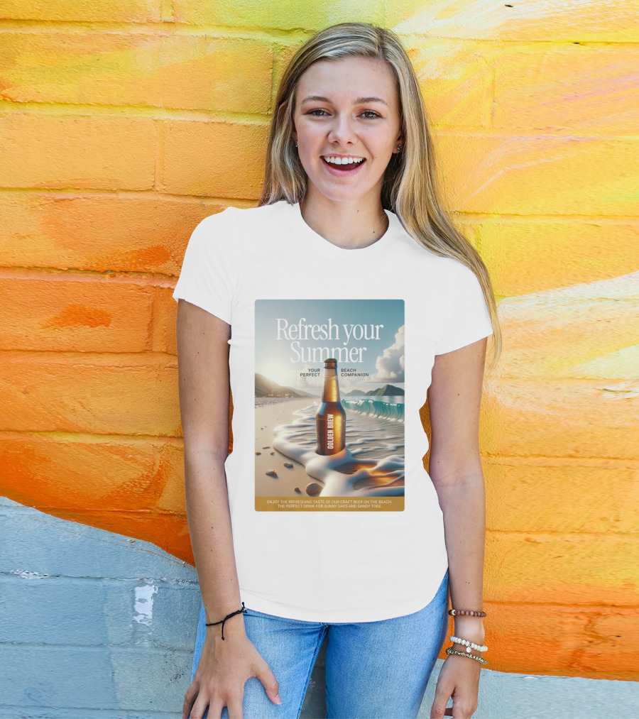 Refresh Your Summer Golden Brew Beach Companion T-Shirt