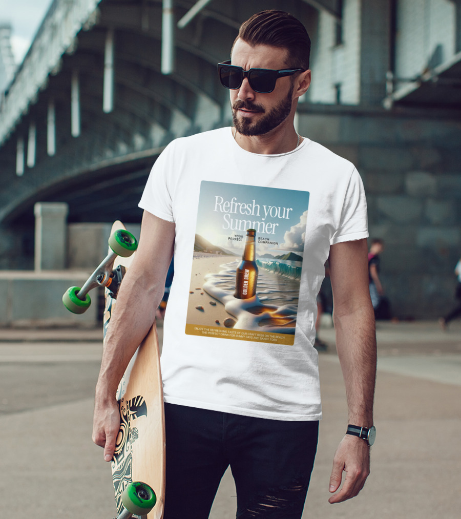 Refresh Your Summer Golden Brew Beach Companion T-Shirt