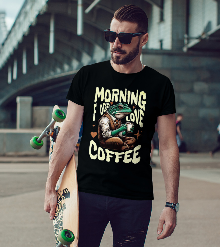 Morning Frogs Love Coffee Caffeine Lover T-Shirt