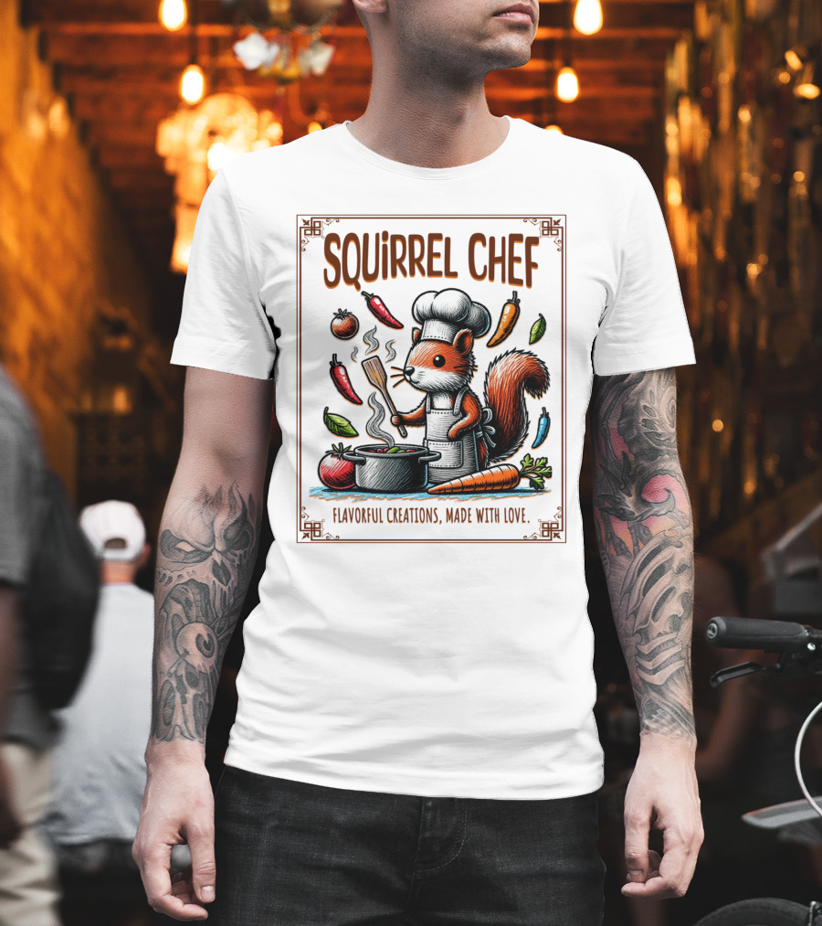 Squirrel Chef Flavorful Creations Made with Love T-Shirt