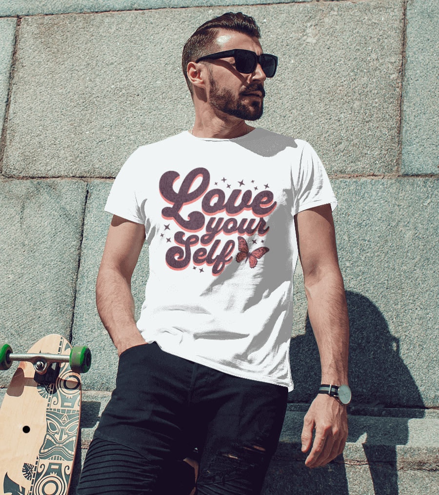 Love Yourself Butterfly With Stars T-Shirt