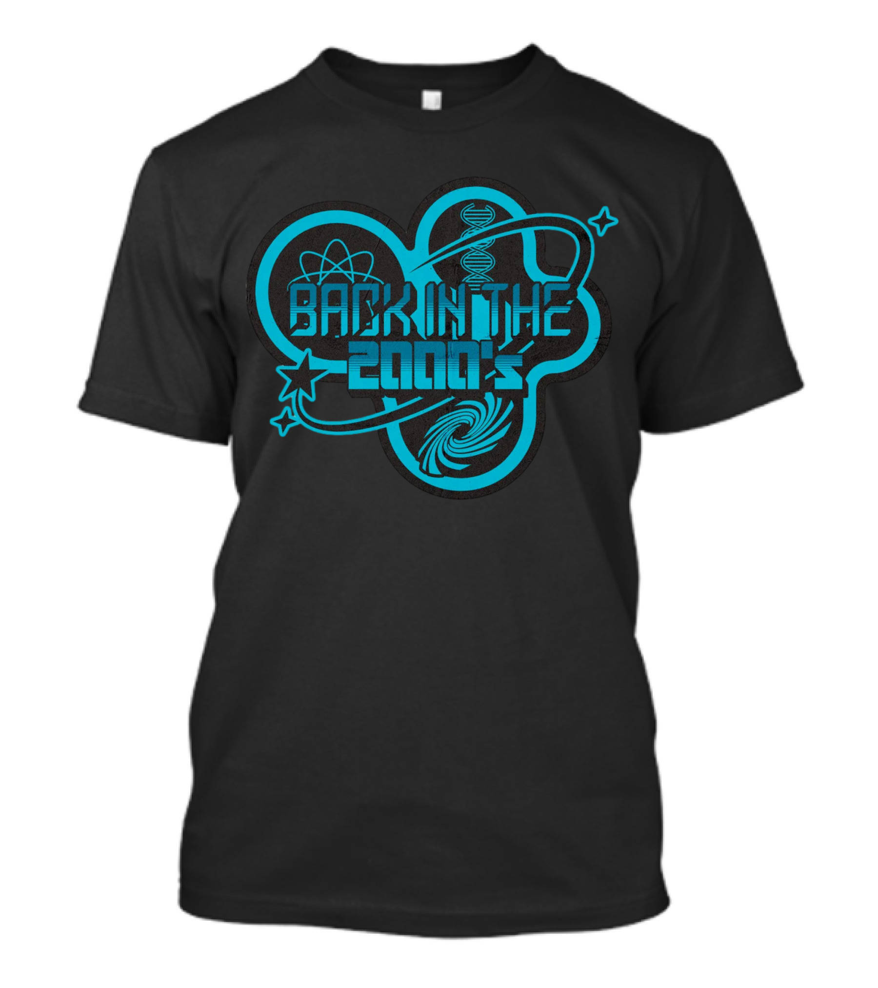 Back In The 2000's Retro DNA Atom Stars Swirl Science T-Shirt