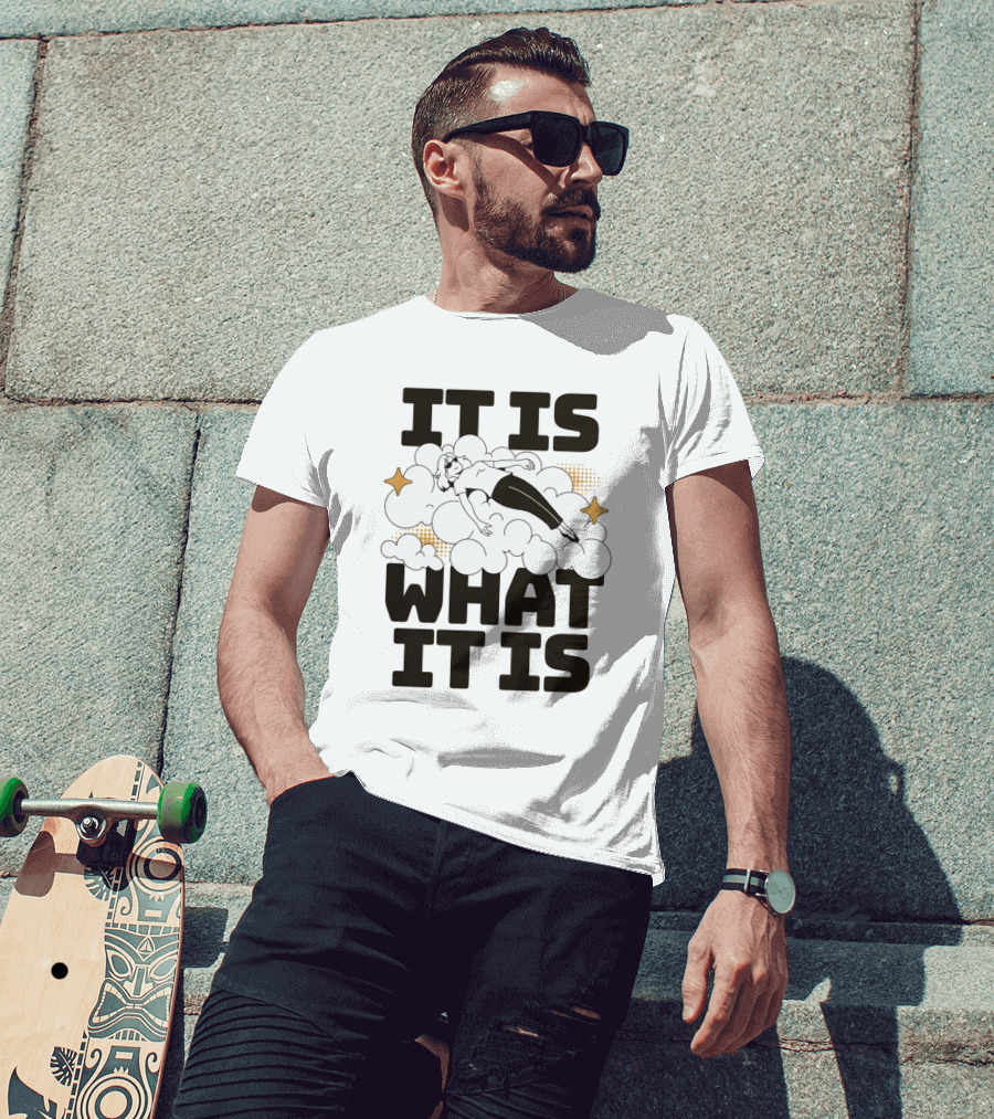 IT IS WHAT IT IS Clouds And Stars Relaxed Figure T-Shirt