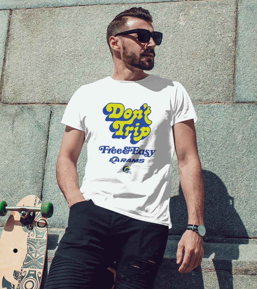 Don’t Trip Los Angeles Rams Free And Easy Blue And Yellow T-Shirt