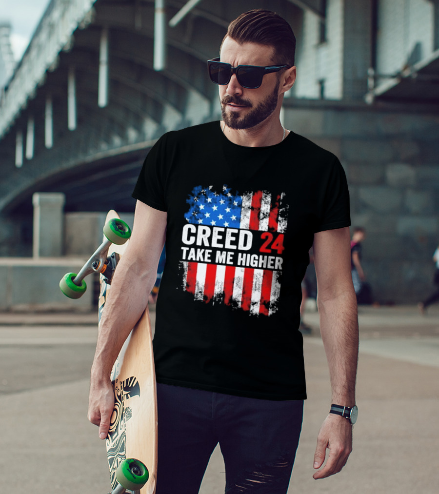 Creed 24 Take Me Higher American Flag T-Shirt