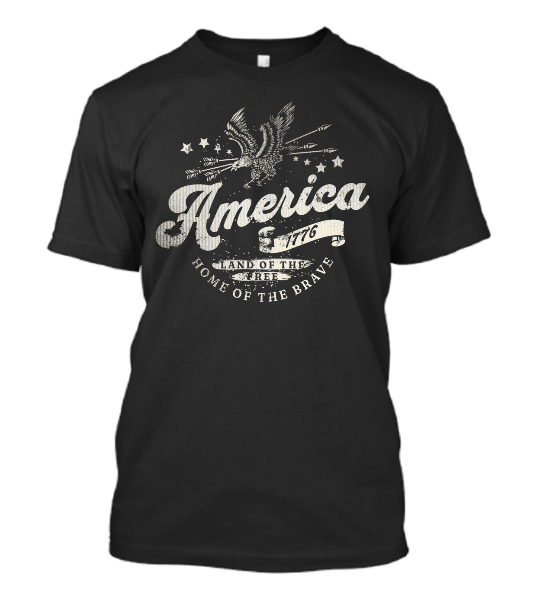 America 1776 Land Of The Free Home Of The Brave Eagle Arrows Stars T-Shirt