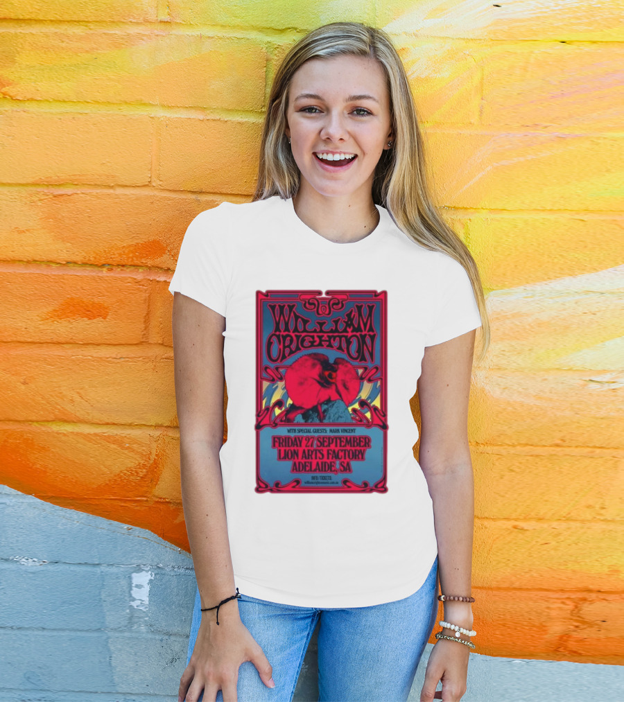 William Crighton With Special Guests Mark Vincent Live At Lion Arts Factory Adelaide SA Friday 27 September T-Shirt