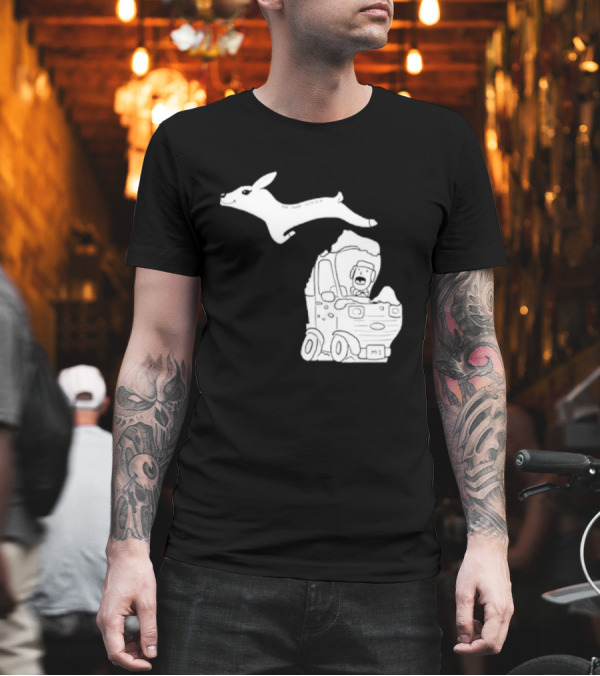 Michigan Highway Deer Leap M1 T-Shirt Michigan Highway Deer Leap M1 T-Shirt