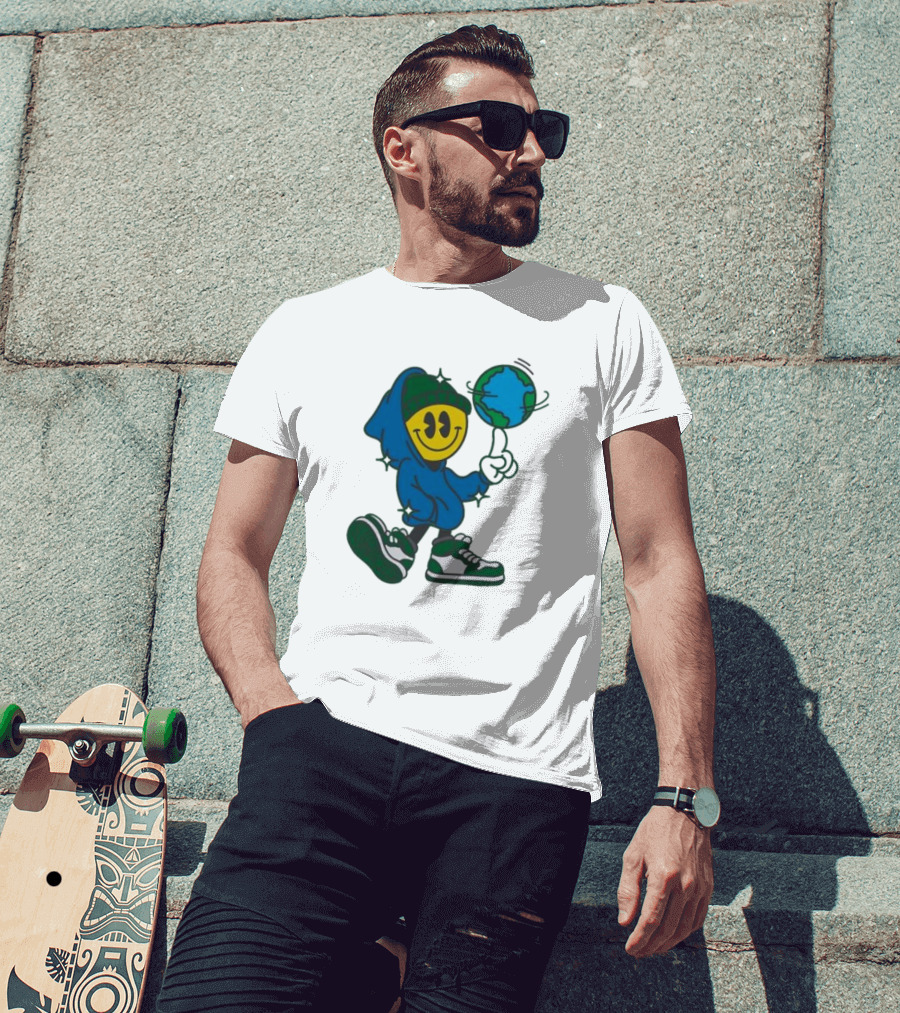 Connor Price Globe Spinner Smiley Face Hoodie Sneakers Planet T-Shirt
