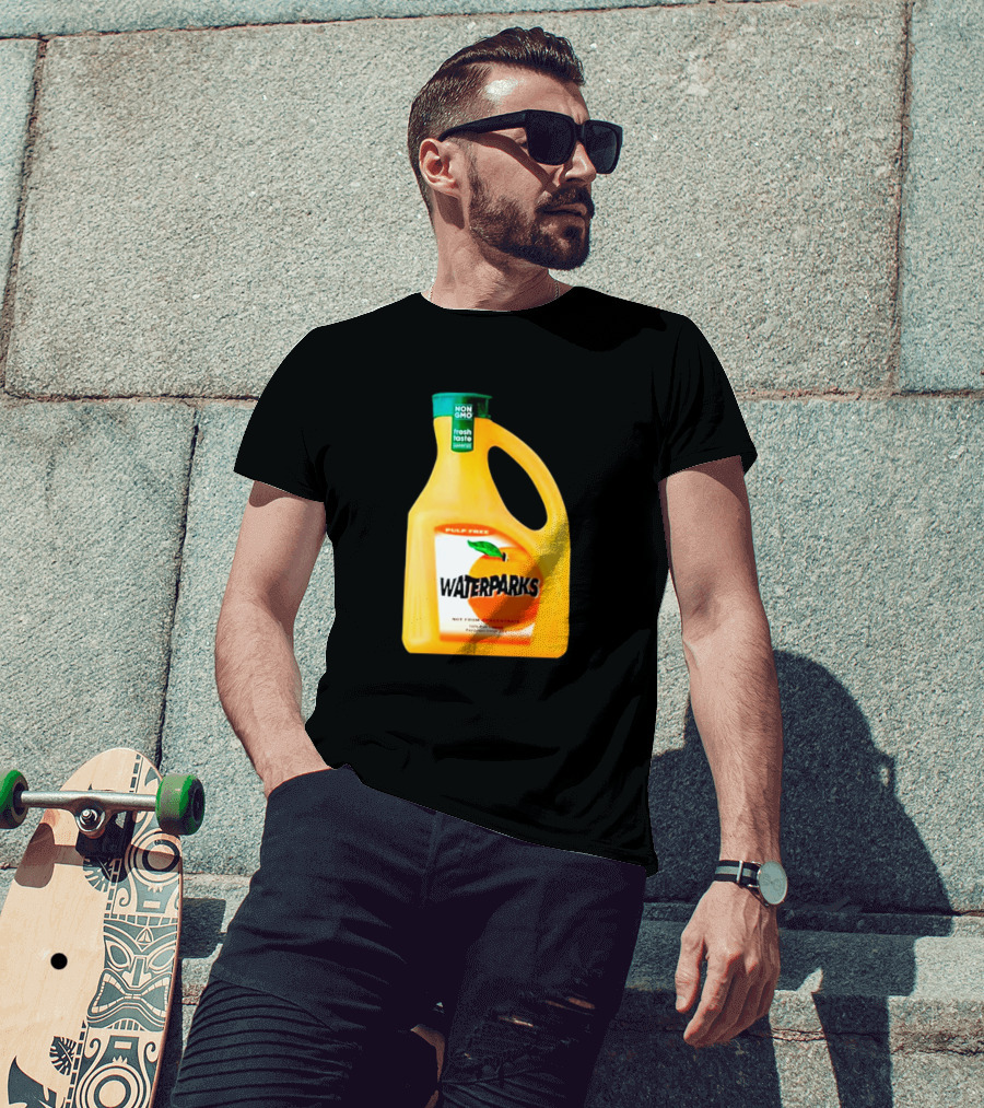 Waterparks Non GMO Fresh Taste Orange Juice Pulp Free T-Shirt