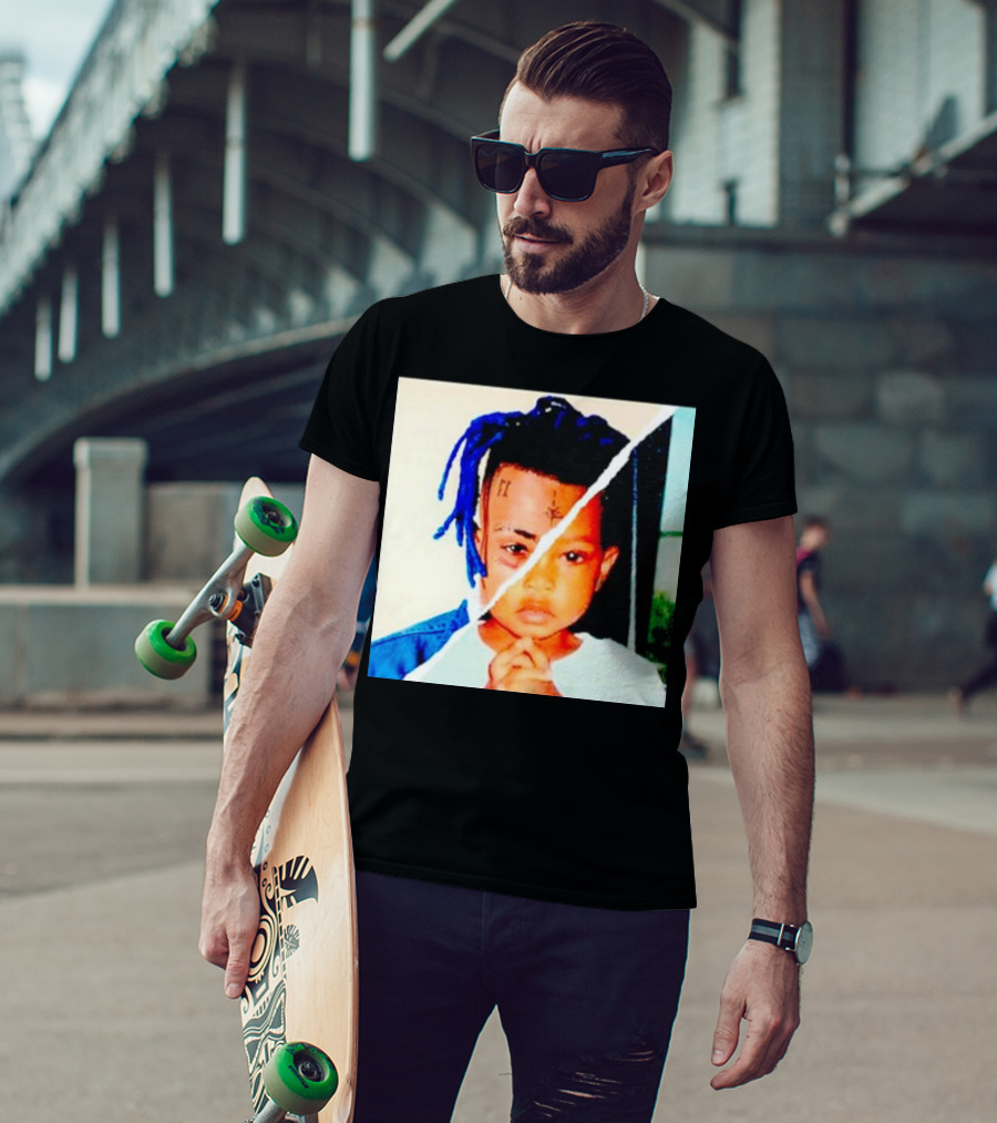 XXXTentacion Rapper Childhood And Adult Portrait Fusion T-Shirt