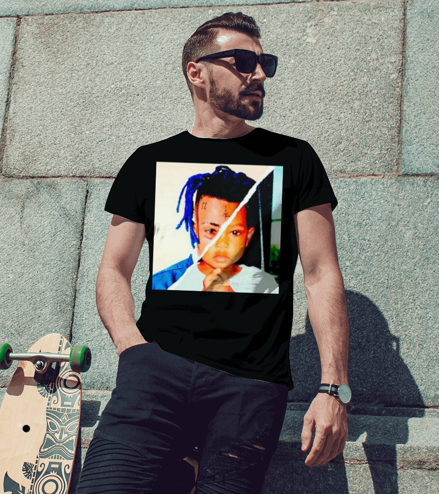 XXXTentacion Rapper Childhood And Adult Portrait Fusion T-Shirt