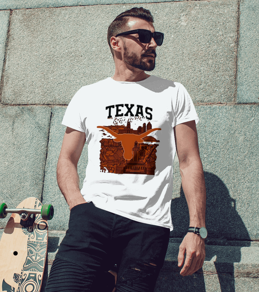 Texas Longhorns Burnt Orange City Skyline T-Shirt