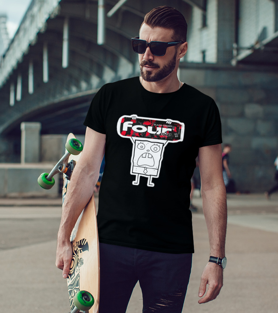 Doodlebob Holding Four Loko Black Cherry Can T-Shirt