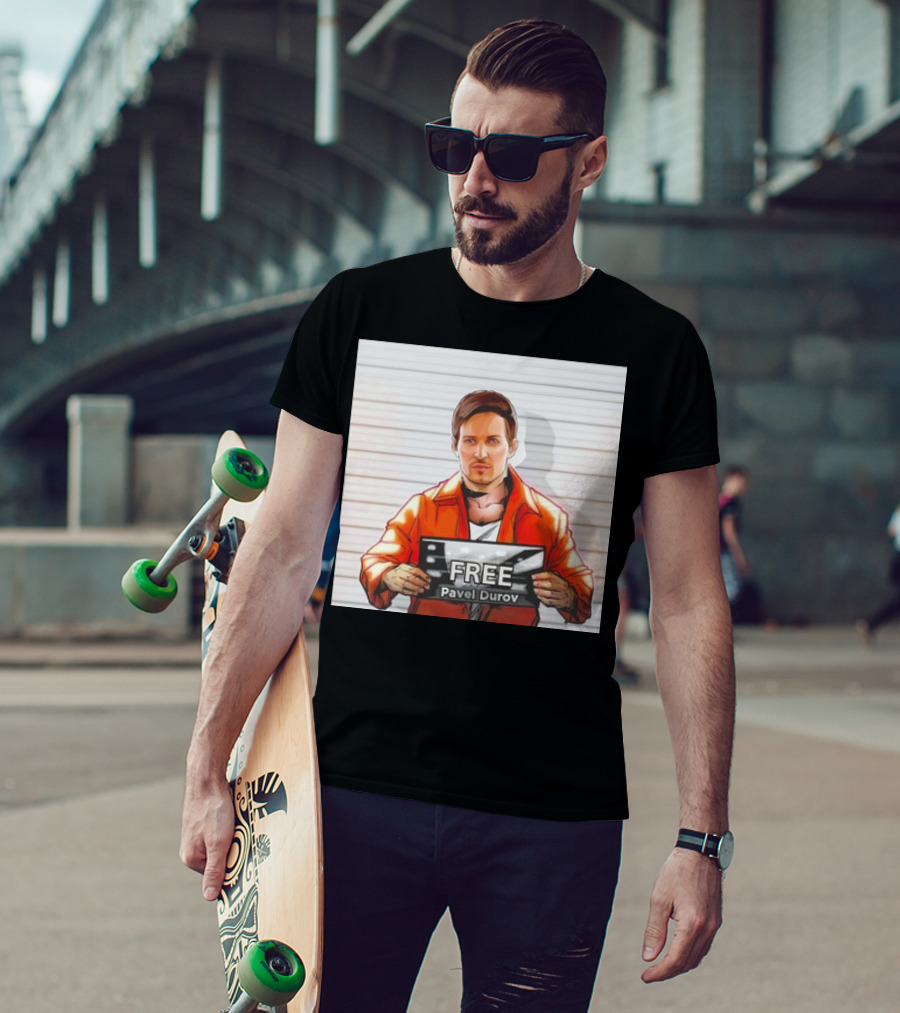 Free Pavel Durov Mugshot Cartoon T-Shirt