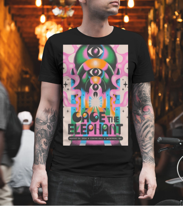 Cage The Elephant Concert Poster August 26 2024 Centre Bell Montreal QC Psychedelic Eye T-Shirt Cage The Elephant Concert Poster August 26 2024 Centre Bell Montreal QC Psychedelic Eye T-Shirt