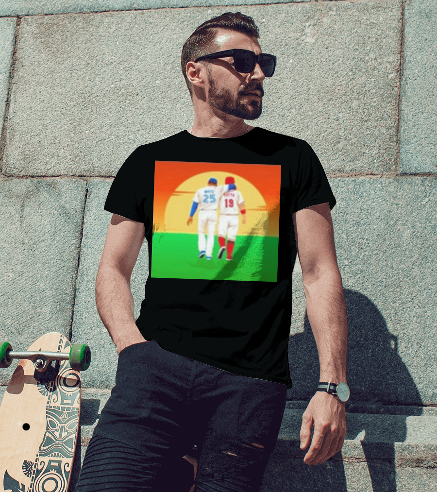 Devon White And Joey Votto Sunset Sports Moment Embrace T-Shirt