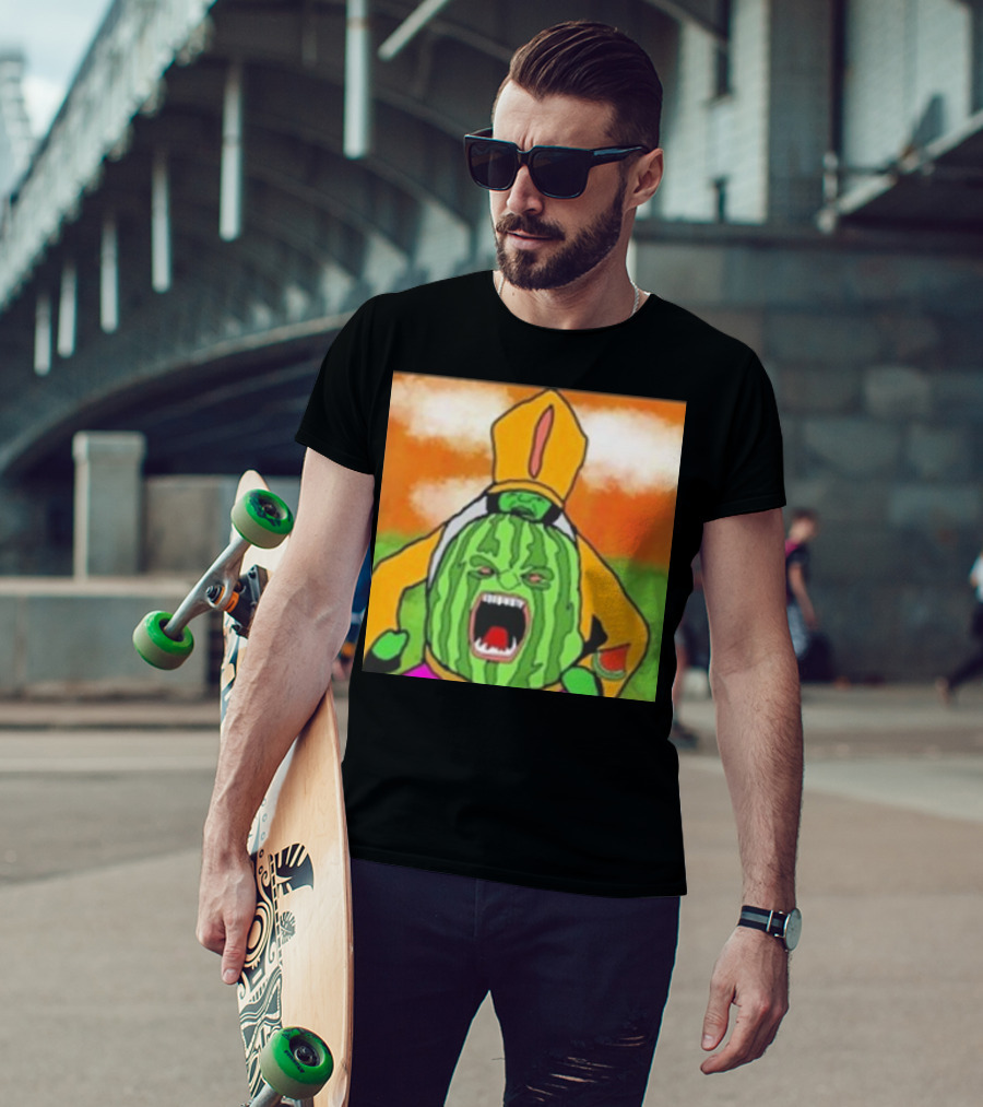 Angry Watermelon Priest In Colorful Robes T-Shirt
