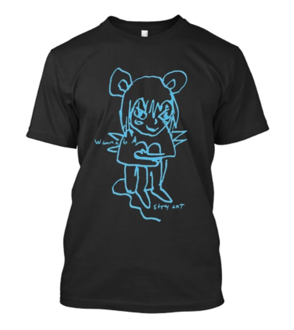 Stray Rats I Wanna Be Blue Sketch Character With Mouse Ears And Spiky Wings T-Shirt