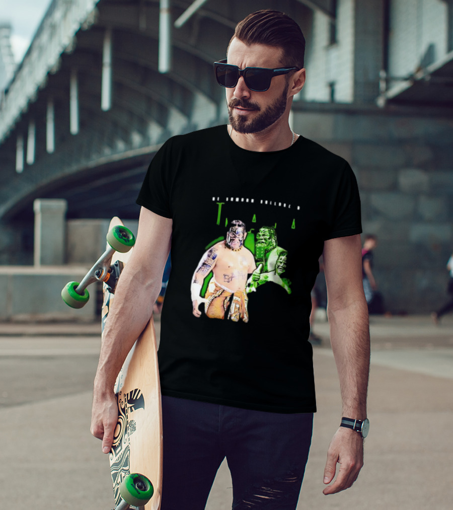 The Samoan Bulldozer Umaga Wrestler Graphic With Green Highlights T-Shirt