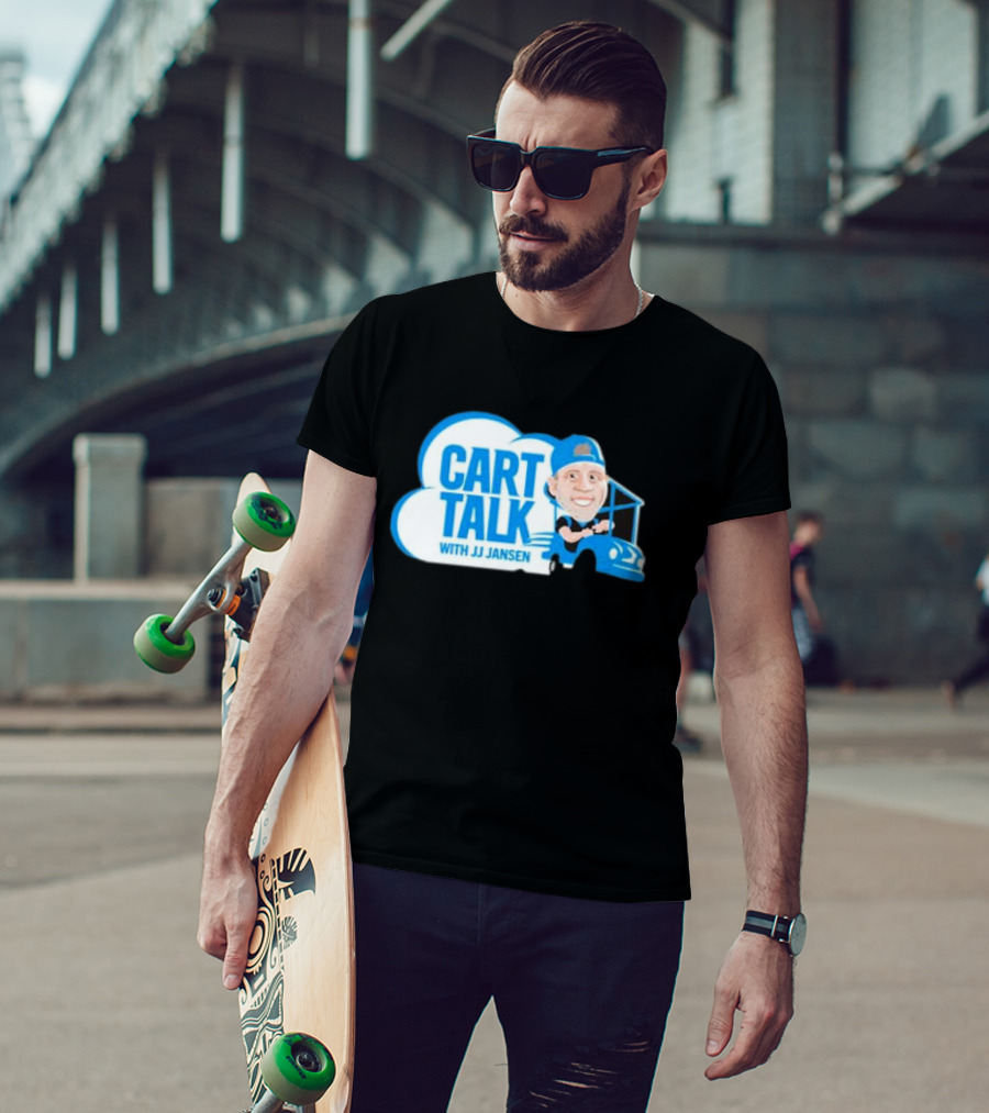 Carolina Panthers Cart Talk With JJ Jansen Blue Cart Cloud T-Shirt
