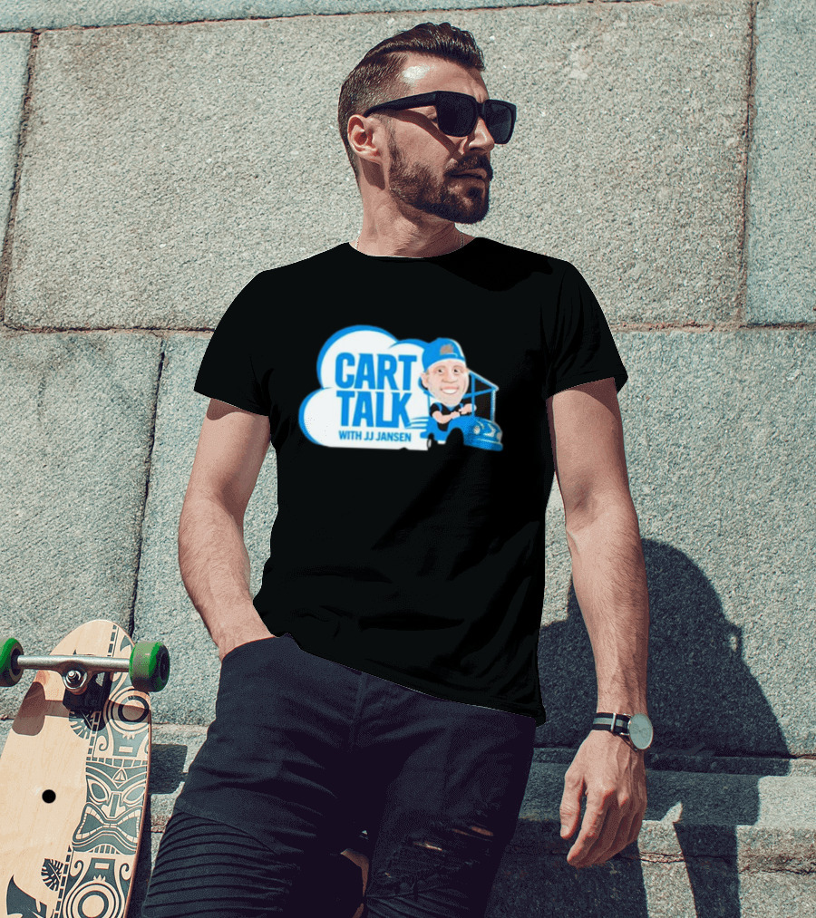 Carolina Panthers Cart Talk With JJ Jansen Blue Cart Cloud T-Shirt