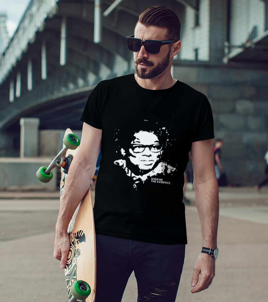 Thomas Sowell Show Me The Evidence Face Stencil T-Shirt