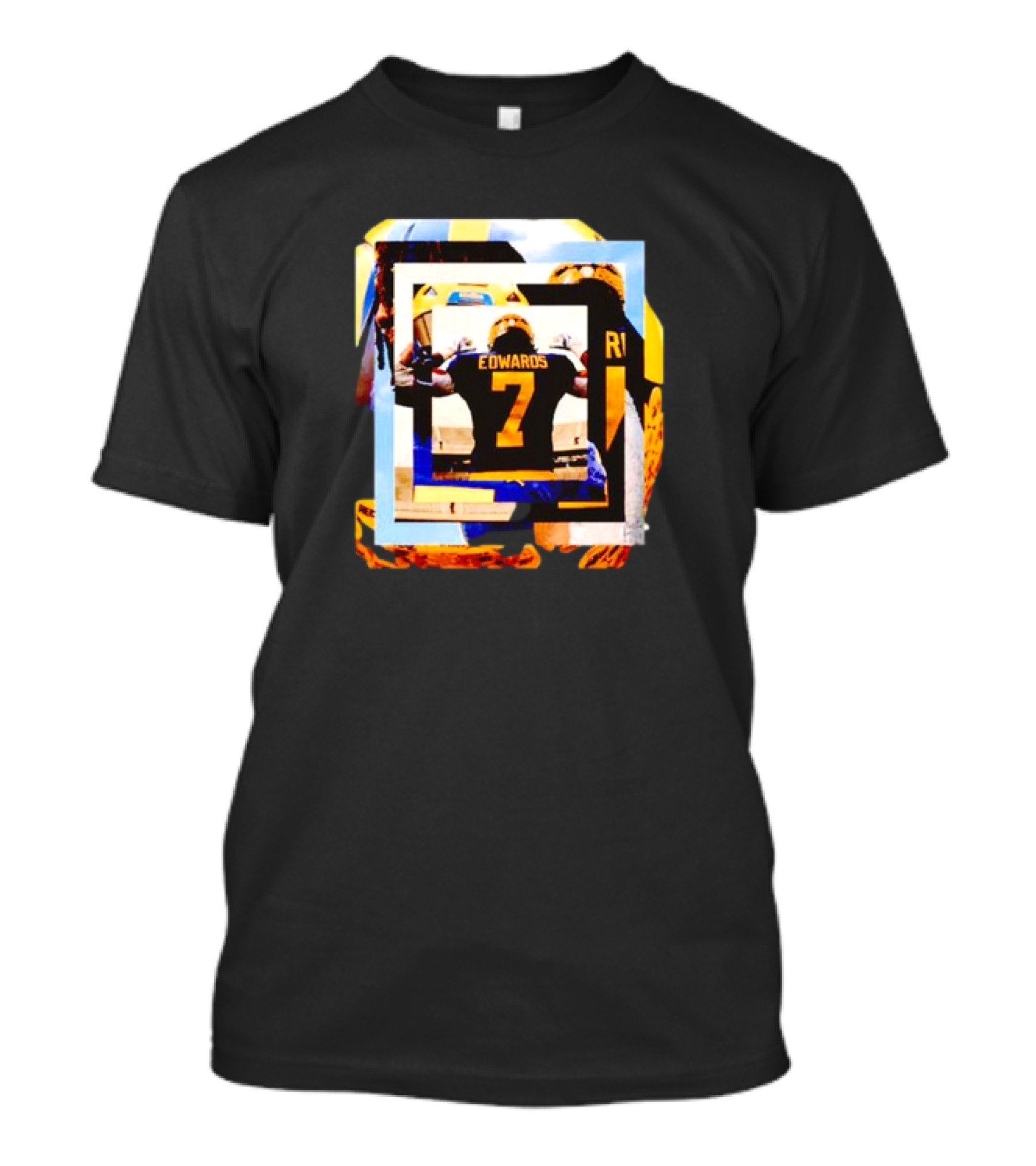 Michigan Wolverines Donovan Edwards Number 7 Football Collage T-Shirt