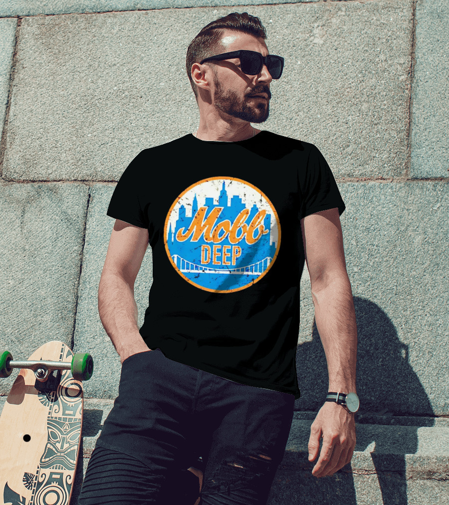 Mobb Deep Queens New York Knicks Vintage Skyline Bridge T-Shirt