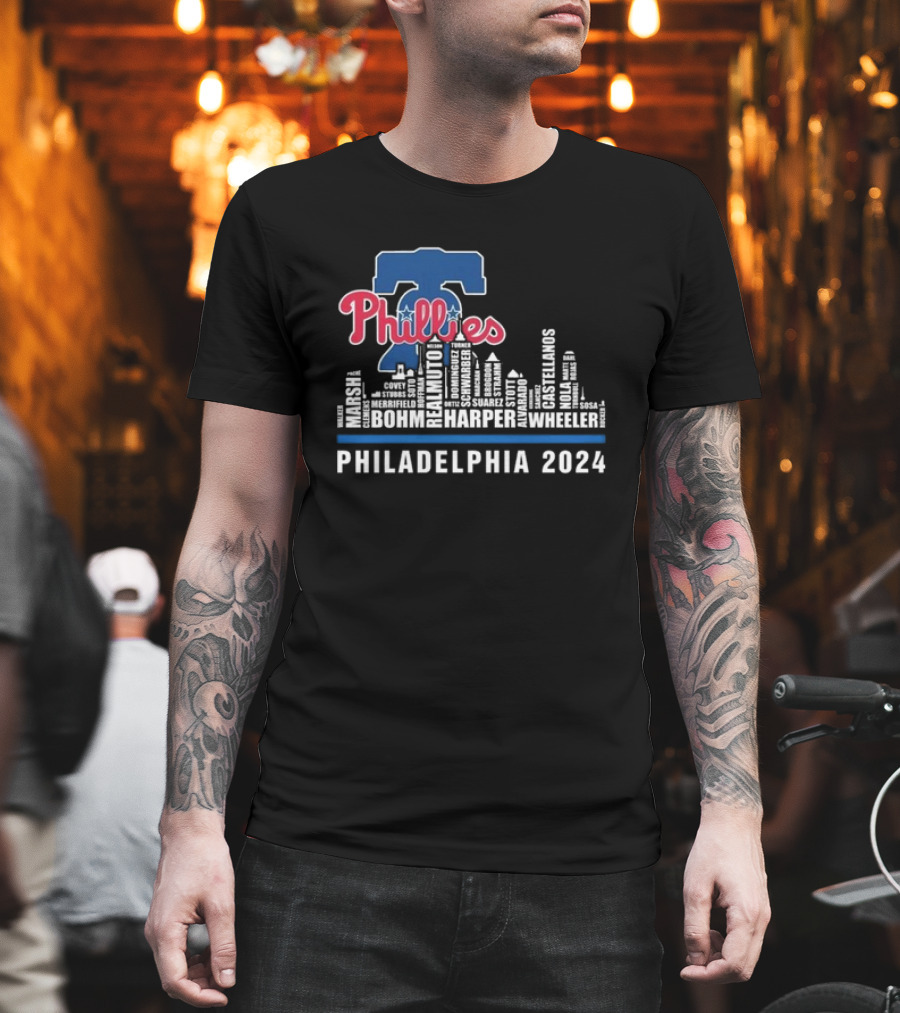 Philadelphia Phillies Player Lineup Skyline T-Shirt