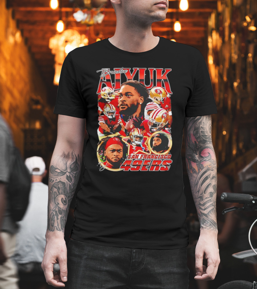 Brandon Aiyuk San Francisco 49ers NFL Football Player Collage T-Shirt