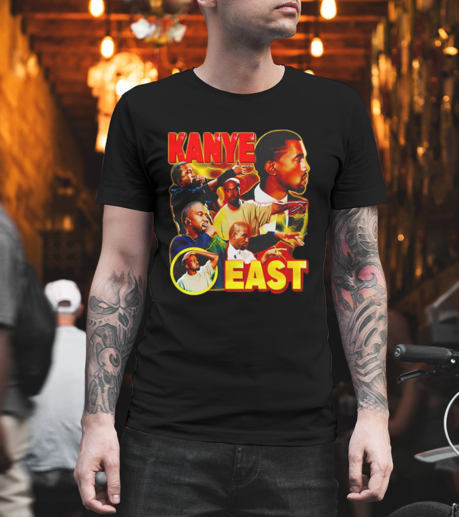 Kanye West Kanye East Rapper Star Retro Multicolor Faces T-Shirt