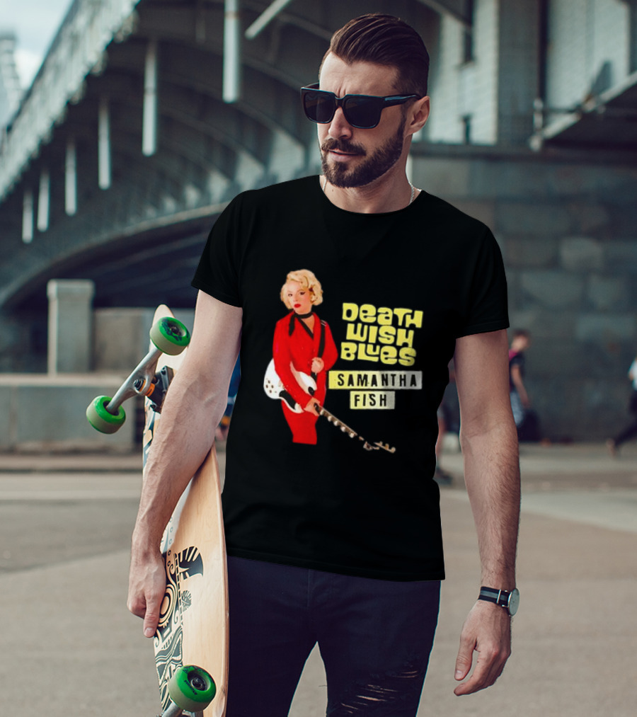 Death Wish Blues Samantha Fish With Guitar In Red T-Shirt