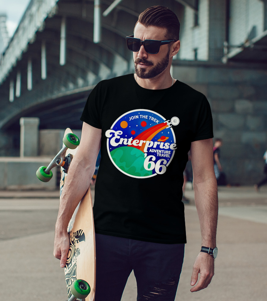 Join The Trek '66 Enterprise Adventure Travel Space Journey T-Shirt