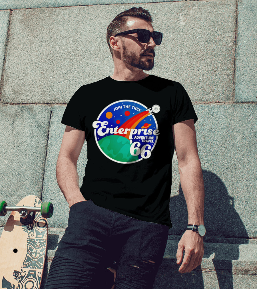 Join The Trek '66 Enterprise Adventure Travel Space Journey T-Shirt