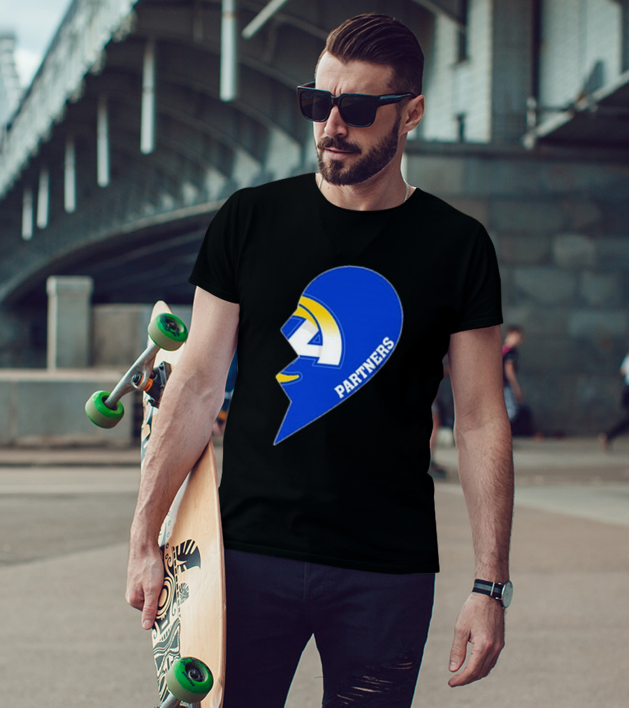 La Rams Partners Heart Logo Half T-Shirt