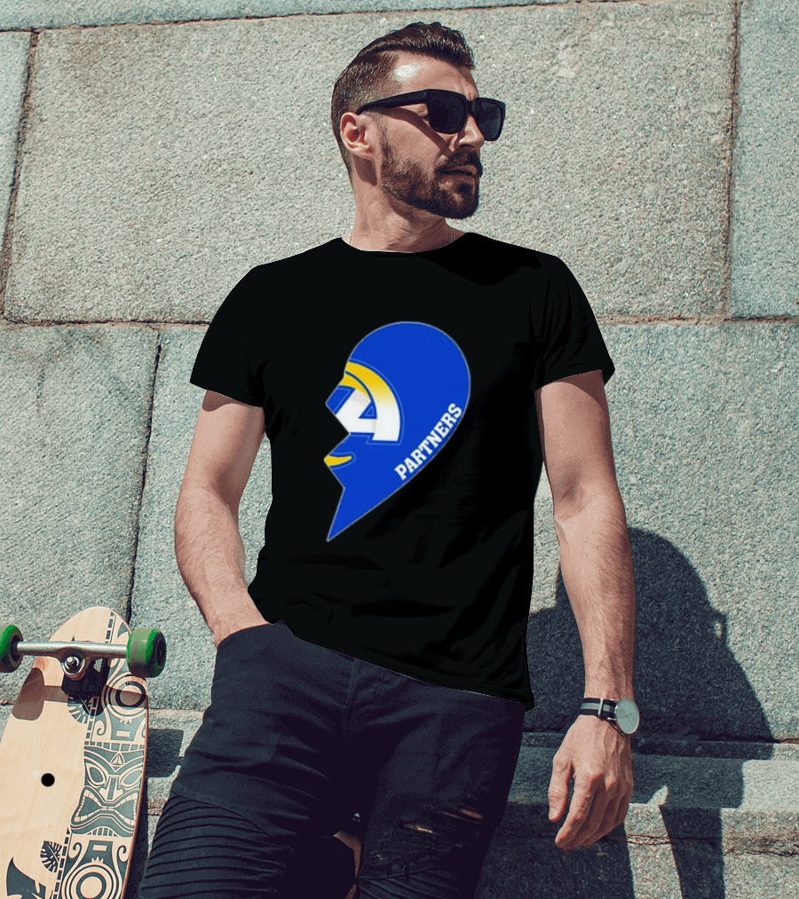La Rams Partners Heart Logo Half T-Shirt