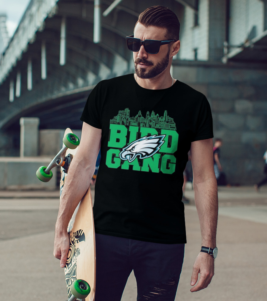 Bird Gang Philadelphia Eagles Bird Head Skyline T-Shirt